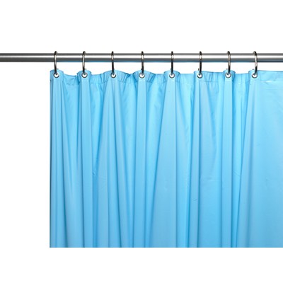 Carnation Home Fashions  Inc 3 Gauge Vinyl Shower Curtain Liner w/ Weighted Magnets and Metal Grommets in Light Blue Lt Blue