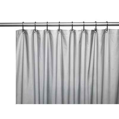 Carnation Home Fashions  Inc 3 Gauge Vinyl Shower Curtain Liner w/ Weighted Magnets and Metal Grommets in Silver Silver