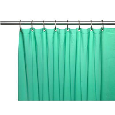 Carnation Home Fashions  Inc 3 Gauge Vinyl Shower Curtain Liner w/ Weighted Magnets and Metal Grommets in Jade Jade