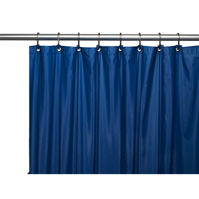 Carnation Home Fashions  Inc 3 Gauge Vinyl Shower Curtain Liner w/ Weighted Magnets and Metal Grommets in Navy Navy
