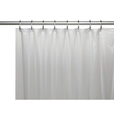 Carnation Home Fashions  Inc 3 Gauge Vinyl Shower Curtain Liner w/ Weighted Magnets and Metal Grommets in Frosty Clear Frosty Clear