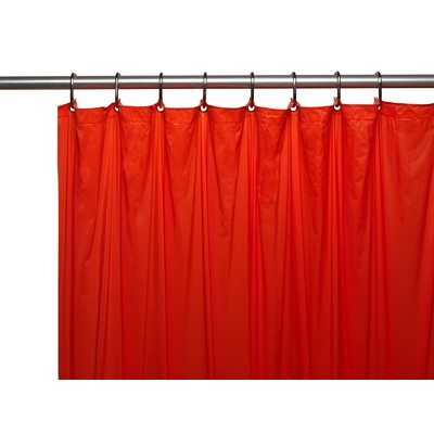 Carnation Home Fashions  Inc 3 Gauge Vinyl Shower Curtain Liner w/ Weighted Magnets and Metal Grommets in Red Red