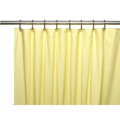 Carnation Home Fashions  Inc Premium 4 Gauge Vinyl Shower Curtain Liner w/ Weighted Magnets and Metal Grommets in Yellow Yellow