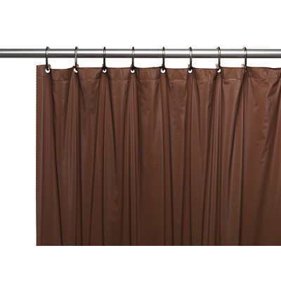 Carnation Home Fashions  Inc Premium 4 Gauge Vinyl Shower Curtain Liner w/ Weighted Magnets and Metal Grommets in Brown Brown