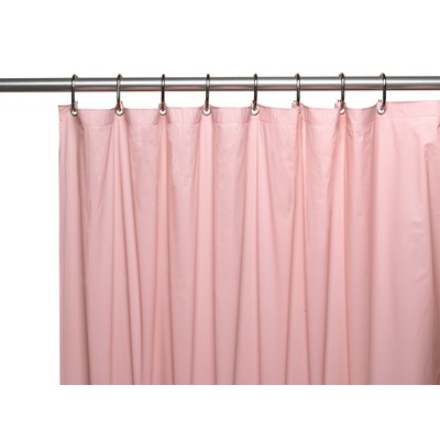 Carnation Home Fashions  Inc Premium 4 Gauge Vinyl Shower Curtain Liner w/ Weighted Magnets and Metal Grommets in Pink Pink
