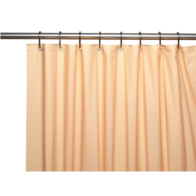 Carnation Home Fashions  Inc Premium 4 Gauge Vinyl Shower Curtain Liner w/ Weighted Magnets and Metal Grommets in Peach Peach
