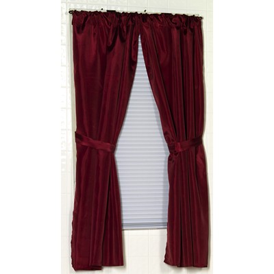 Carnation Home Fashions  Inc Polyester Fabric Window Curtain in Burgundy Burgundy