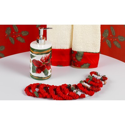 Carnation Home Fashions  Inc Christmas Floral 16 Piece Bath Set MULTI