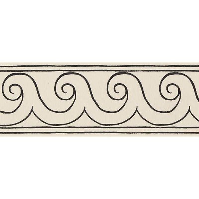 Schumacher Trim GREEK WAVES TRIM BLACK ON IVORY