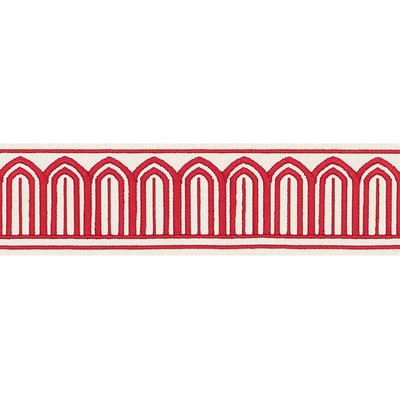 Schumacher Trim ARCHES EMBROIDERED TAPE RED