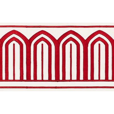 Schumacher Trim ARCHES EMBROIDERED TAPE WIDE RED
