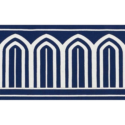 Schumacher Trim ARCHES EMBROIDERED TAPE WIDE MARINE
