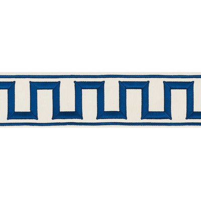 Schumacher Trim GREEK KEY EMBROIDERED TAPE BLUE