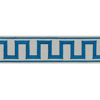 Schumacher Trim GREEK KEY EMBROIDERED TAPE PeaCOCK & MINERAL