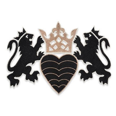 Schumacher Trim LIONHEART APPLIQUE BLACK & GOLD