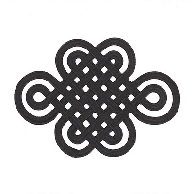 Schumacher Trim GOOD LUCK KNOT APPLIQUE BLACK