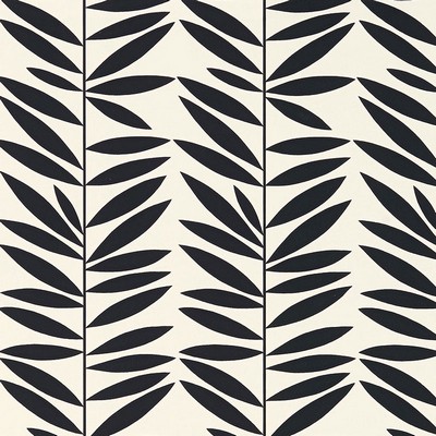 Schumacher Wallpaper LEAF STRIPE EBONY