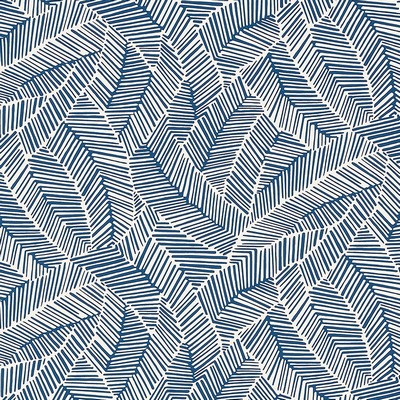 Schumacher Wallpaper ABSTRACT LEAF NAVY