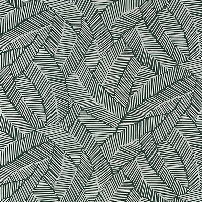 Schumacher Wallpaper ABSTRACT LEAF METALLIC SLATE