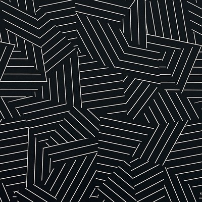 Schumacher Wallpaper DECONSTRUCTED STRIPE IVORY ON BLACK