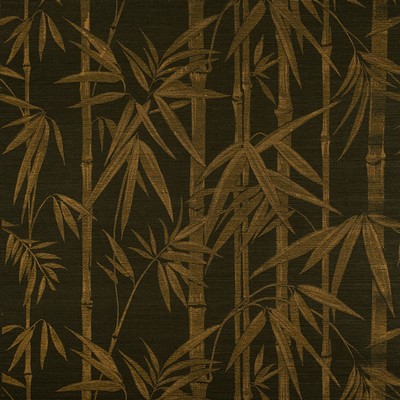Schumacher Wallpaper LES BAMBOUS SISAL GOLD ON JET