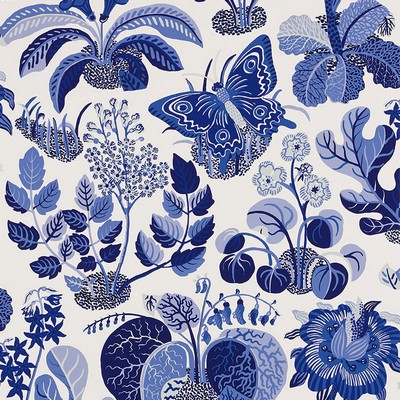 Schumacher Wallpaper EXOTIC BUTTERFLY MARINE