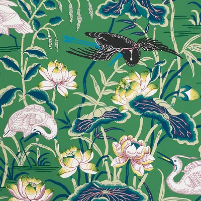 Schumacher Wallpaper LOTUS GARDEN JADE