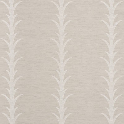 Schumacher Wallpaper ACANTHUS STRIPE VINYL LIMESTONE
