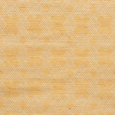 Schumacher Wallpaper HIX EMBROIDERED JUTE NATURAL