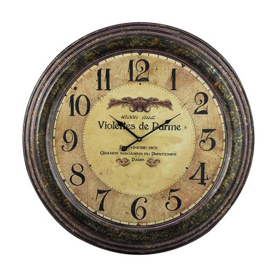 Sterling Violettes De Parme Clock Bronze Verdigris