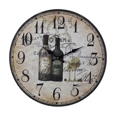 Sterling  Wine Bottles Wall Clock Tan,Black,Brown