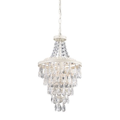 Sterling Clear Crystal Pendant Lamp Antique White,Clear