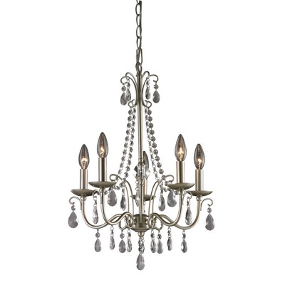 Sterling Antique Silver Chandelier In Silver / Clear Silver
