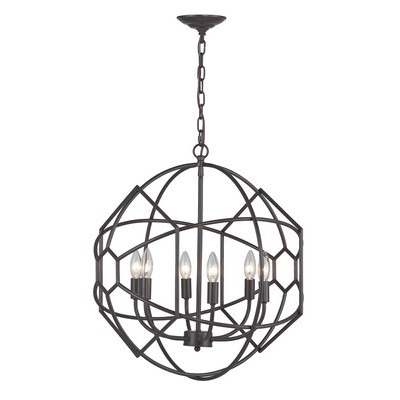 Sterling Strathroy 6 Light Orb Chandelier With Honeycomb Metal Work By  Aged Bronze