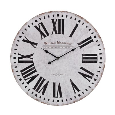 Sterling Aged White Wall Clock White With Black