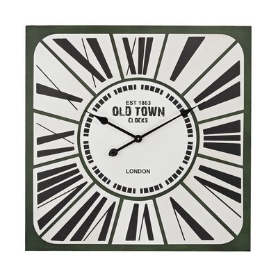 Sterling Stylized Roman Numeral Clock Green With White