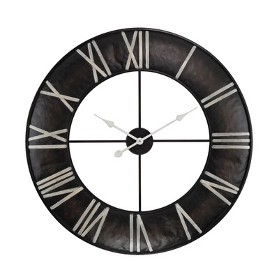 Sterling Open Ring Wall Clock Bronze With White