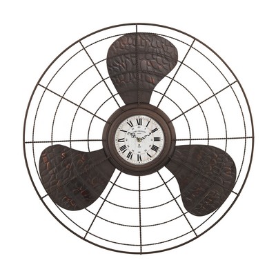 Sterling Antique Fan Clock Bronze