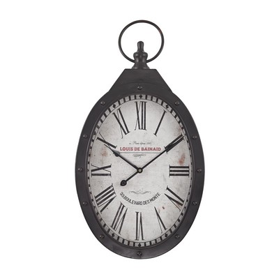 Sterling Oval Iron Wall Clock Aged Iron