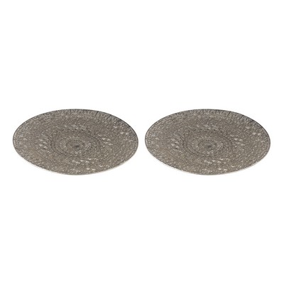 Sterling Set of 2 Pierced Metal Tray Nickel
