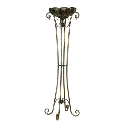 Sterling Tall Fujian Plant Stand Dark bronze,hand applied gold highlight