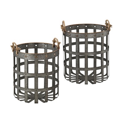 Sterling Caxton Baskets In Aged Iron With Gold Highlights Aged Iron,Gold