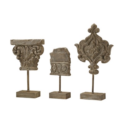 Sterling Auvergne Finials In Aged Corbel Stone - Set of 3 Aged Corbel Stone