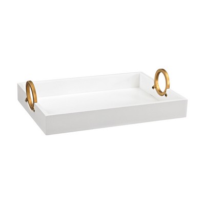 Sterling Gold and White Tray Gloss White,Gold