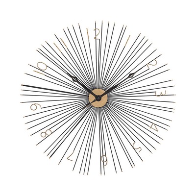 Sterling Shockfront Black and Gold 36-Inch Metal Wall Clock Gold,Black