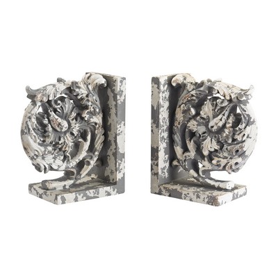 Sterling Aged Plaster Scroll Bookends Aged Plaster