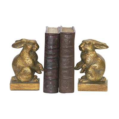 Sterling  Pair Of Baby Rabbit Bookends Gold 