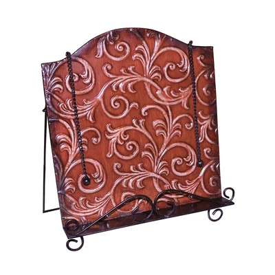 Sterling Embossed Vine Book holder Red paint w/bronze accents & Antique 