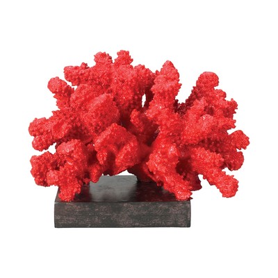 Sterling  Fire Island Coral Display Statue Red & Black
