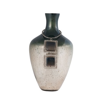 Sterling Vase Kairos 14-Inch Glass Vase In Slate Slate
